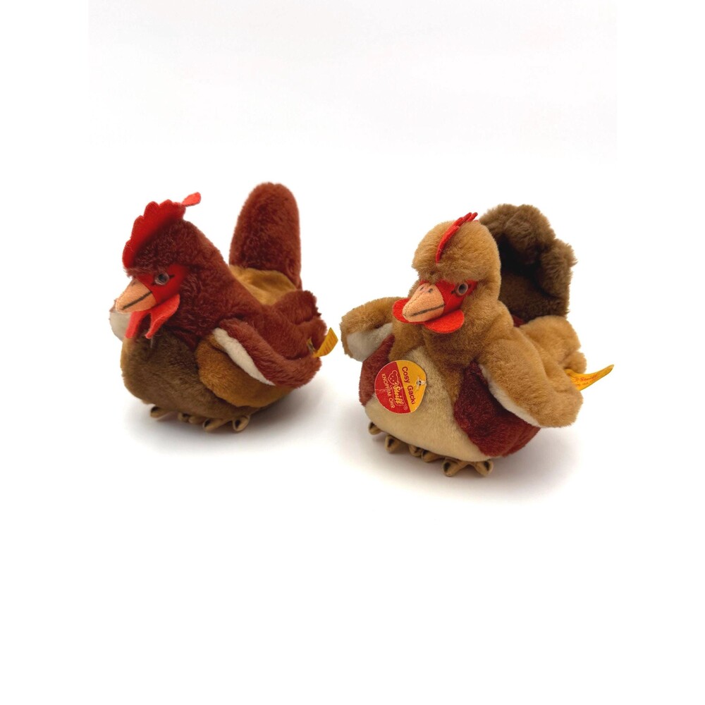 Vintage Steiff Rooster and Hen Stuffed Animals - Picture 1 of 16